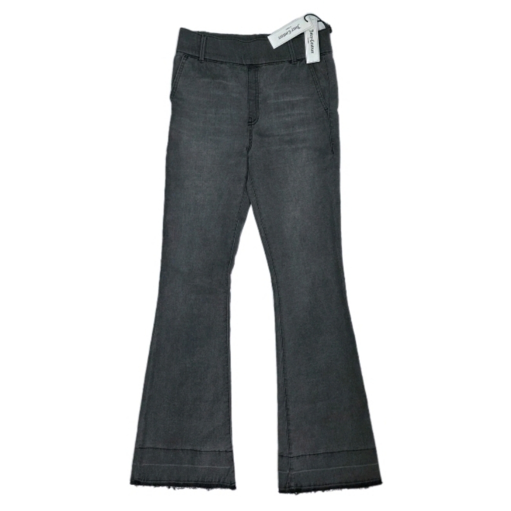 New Juicy Couture Womens Malibu Flare Leg Pull On Jeans Size 28 Raw Hem Gray